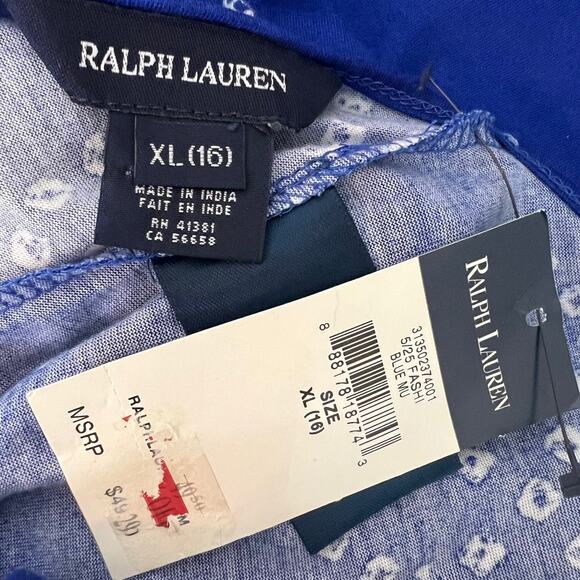 Ralph Lauren Girls Sleeveless Dress Size XL 16 Blue Green Racerback Maxi NEW - Picture 4 of 6